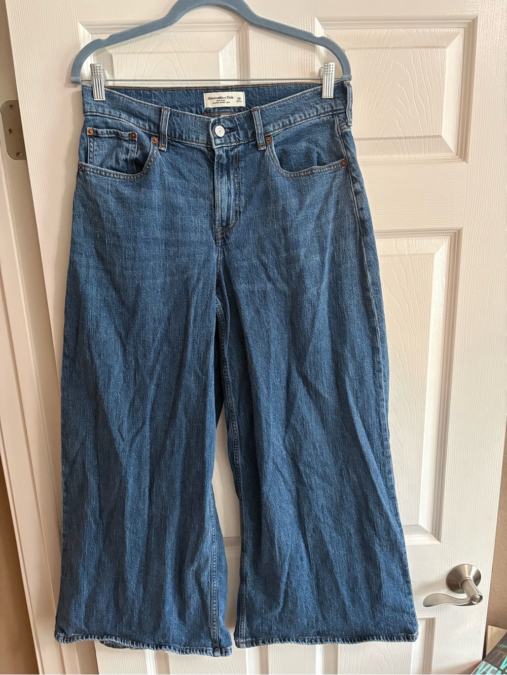 Abercrombie & Fitch mid rise ultra wide leg talla jeans curve love women's 28